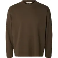 Selected Coton Bio T-shirt À Manches Longues Homme Marron L