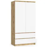 Akord Armoire Chêne Artisan/Blanc 90X51X180