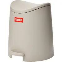 TATAY Seau à cosmétique Seau de bain, plastique, poubelle 19x22.1x0.41 cm Taupe