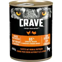 Crave boîte 6x400 g mix de saveurs - pâtée au poulet et à la dinde, à l'agneau et au bœuf, au saumon et à la dinde (nourriture humide complète sans céréales pour chiens adultes)