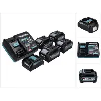 Makita Power Source Kit 40 V max. avec 4x BL 4025 batterie 2.5 Ah ( 4x 191B36-3 ) + DC 40 RA chargeur rapide ( 191E07-8 ) + ADP10 adaptateur de charge LXT sur XGT 14,4V 18V ( 191C10-7 )