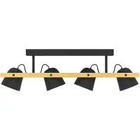 Eglo HORNWOOD-Z Applique/plafonnier Lampe éclairage - L78 x l14 x H16 cm - noir, marron - IP20