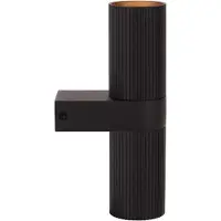 Lucide CLUBS – Applique murale – Noir – Douille GU10 – 21 cm