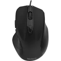 Deltaco OFFICE avec cordon, ergonomique, silencieux, noir (Filaire), Souris, Noir