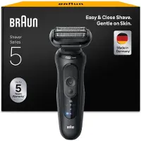 Braun Series 5 Rasoir, rasoir électrique pour hommes avec batterie de 50 min, rasoir, rasoir sans fil sur peau humide ou sèche, étanche, fabriqué en Allemagne
