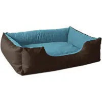 BedDog Lupi Lit Pour Chien, Panier Corbeille, Coussin De Chien [M Env. 70x55cm, Mountain-Blue (Brun/Bleu)]