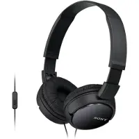 Sony Casque supra-auriculaire pliable MDR-ZX110AP, noir, avec fonction casque et microphone
