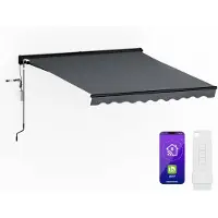 Blumfeldt Store Banne Demi Cassette – Store Motorisé avec Appli & Télécommande, Aluminium, Protection UV 30+, Marquise Aluminium, Montage Mural Facile, 295x250 cm