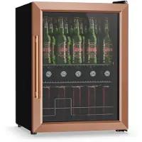 Klarstein Réfrigérateur Pour Boisson 60L - Porte Vitrée Double, 2 Étagères Amovibles, 3-10°C, Compact, Mini Frigo Boissons, Température Réglable, Design Moderne