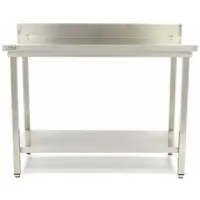 Maxima - Table Gastro en acier inoxydable - 80 x 70 cm - Hauteur réglable - avec Backsplash