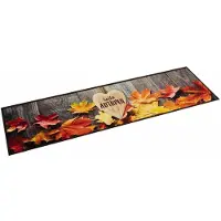 vidaXL Tapis de cuisine lavable impression d'automne 60x300 cm velours