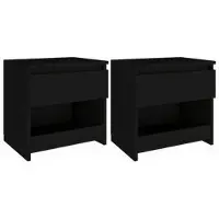 vidaXL Tables de chevet 2 pcs Noir 40x30x39 cm Bois d’ingénierie