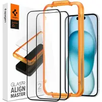 Spigen Protection d'écran en verre trempé AlignMaster Cover pour Apple iPhone 15