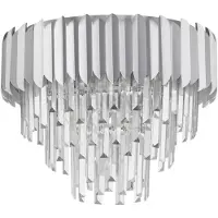 Nova Luce Plafonnier Magnolia chrome et cristal Ø 50cm