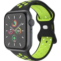 IMoshion Bracelet Sport⁺ en silicone pour Apple Watch | 44/45/46/49 mm - Taille S/M - Black & Yellow