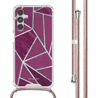 IMoshion Coque Design avec cordon pour Samsung Galaxy A14 (5G/4G) - Bordeaux Graphic