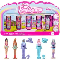 Barbie Mini Land, coffret de 5 poupées "Pop Reveal", poupées miniatures d'environ 3,8 cm avec surprise et jouets sensoriels (les styles peuvent varier), JGL29