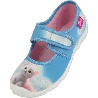 Beck Pantoufle 'Lili' azur / rose ancienne / rose foncé / blanc
