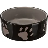 Trixie Gamelle en céramique, motif d'empreintes de pattes pour chien et chat - lot de 2 : capacité : 1,4 L - 20 cm de diamètre