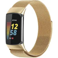 IMoshion Bracelet magnétique milanais pour Fitbit Charge 5 - Taille M - Doré