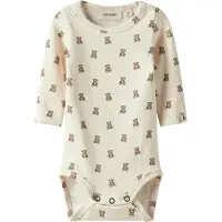 Lil´ Atelier Barboteuse / body 'NBNGayo Elo' marron / gris / blanc cassé