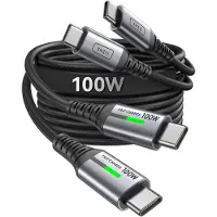 Iniu Câble USB-C , 1m + 1m, câble de charge rapide USB-C vers USB-C, 100W PD