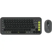 Logitech POP Icon Combo - Ensemble clavier et souris - sans fil - Bluetooth LE - QWERTY - italien - graphite, vert (920-013115)