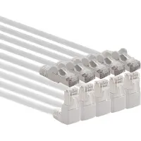 1aTTack.de , câble réseau LAN RJ45, angle de 90°, catégorie 6 (CAT6), longueur 0,5 mètre, blanc, lot de 5