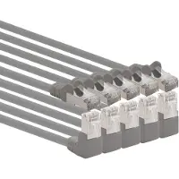 1aTTack.de , câble réseau LAN RJ45, Cat6, angle de 90°, 5 pièces - gris
