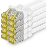 1aTTack.de , câble réseau Cat.7, 3,0 mètres, blanc, lot de 10. Câble Ethernet Cat.7
