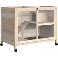 PawHut : cage pour petits animaux, clapier, maison pour petits animaux, cage pour cochons d'Inde, style naturel