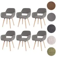 Mendler 6x chaise de salle à manger Altena II, fauteuil, design rétro des années 50 similicuir, taupe