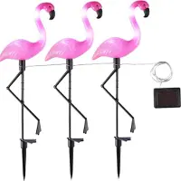 Huismerk Solar LED Lampes de jardin Flamingo 3 pcs.