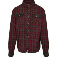 Brandit Chemise brocart / brun foncé / rouge cerise