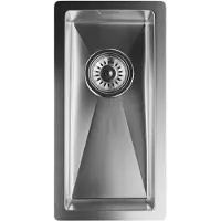 Klarstein évier de cuisine 1 bac – acier inox 304, design étroit 23 cm, résistant aux rayures & à la chaleur, facile à nettoyer, avec trop-plein & kit d'installation, 45x23 cm