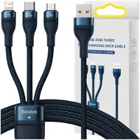 Baseus CASS030003 Câble USB 1,2 m USB A USB C/Micro USB-A/Bleu clair