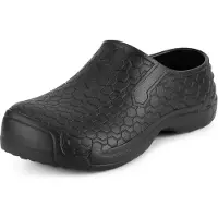 Ladeheid femmes et hommes sabots légers Eva sabots de jardin chaussures de jardin LADW009 (noir, 36 UE)
