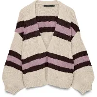 Vero Moda Cardigan 'VMMaybe' beige / chocolat / mauve