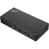 Lenovo 40AY0090UK, filaire, USB 3.2 Gen 1 (3.1 Gen 1) Type-C, 10, 100, 1 000 Mbit/s, noir, 4K Ultra HD, 3840 x 2160 pixels
