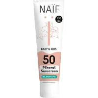 Naif Baby & Kids Mineral Sunscreen SPF 50 0 % Perfume crème protectrice pour bébé 100 ml