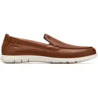 Clarks Shoes pour homme. 26187422 Flexway Step Mocassins en cuir marron (43), Plat, Aucun, Casuel