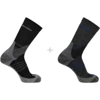 Salomon X Ultra Access Crew 2-Pack, chaussettes de randonnée, noir