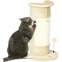 Aosom Poteau à griffer , poteau à griffer de 58 cm pour chats, arbre à chat avec balle à griffer