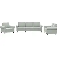 vidaXL Ensemble de canapés 3 pièces avec coussins gris clair velours