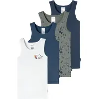 Schiesser Maillot de corps ' Fine Rib Multi ' bleu foncé / kaki / blanc