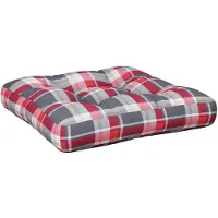 vidaXL Coussin de palette motif à carreaux rouge 60x60x12 cm tissu