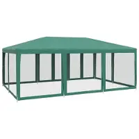 vidaXL Tente de réception avec 10 panneaux latéraux en maille vert 6x4 m HDPE
