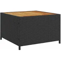vidaXL Canapé de jardin en L avec table et coussins Noir Poly Rattan
