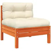vidaXL Canapé de jardin sans accoudoirs avec coussins 2 pcs. Pin brun ciré