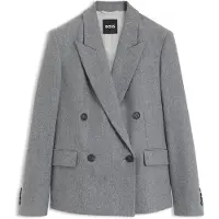 BOSS Blazer Regular croisé en flanelle chinée